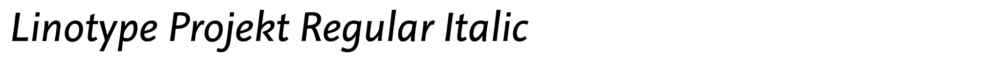 Linotype Projekt Regular Italic image